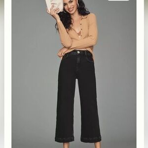 High rise cropped denim pants by Pilcro